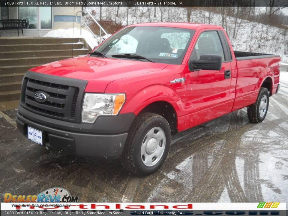 2009 Ford F150 XL Regular Cab Bright Red / Stone/Medium Stone Photo #2