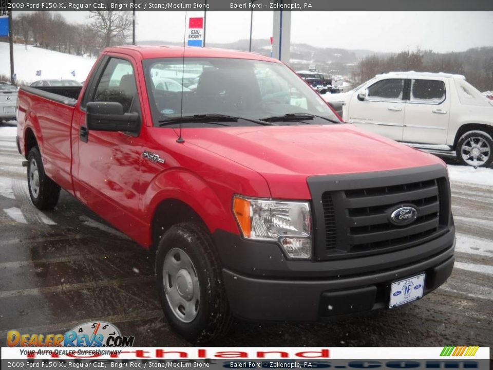 2009 Ford F150 XL Regular Cab Bright Red / Stone/Medium Stone Photo #4
