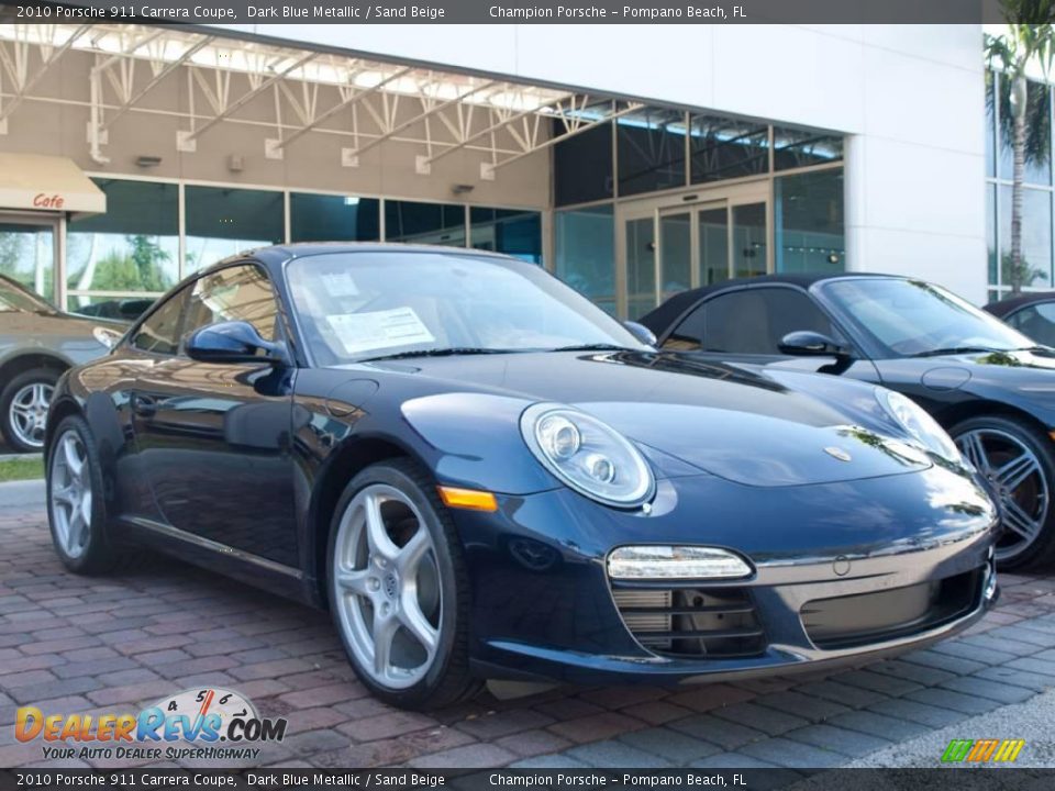 2010 Porsche 911 Carrera Coupe Dark Blue Metallic / Sand Beige Photo #1