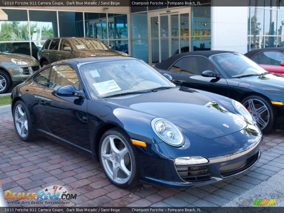 2010 Porsche 911 Carrera Coupe Dark Blue Metallic / Sand Beige Photo #3