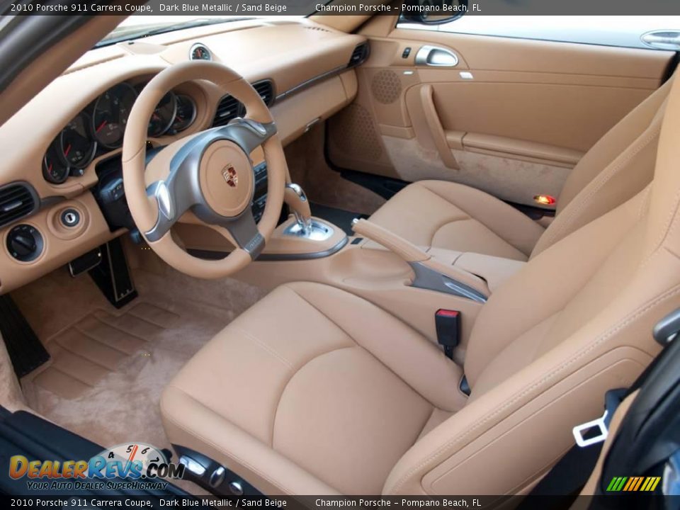 2010 Porsche 911 Carrera Coupe Dark Blue Metallic / Sand Beige Photo #8