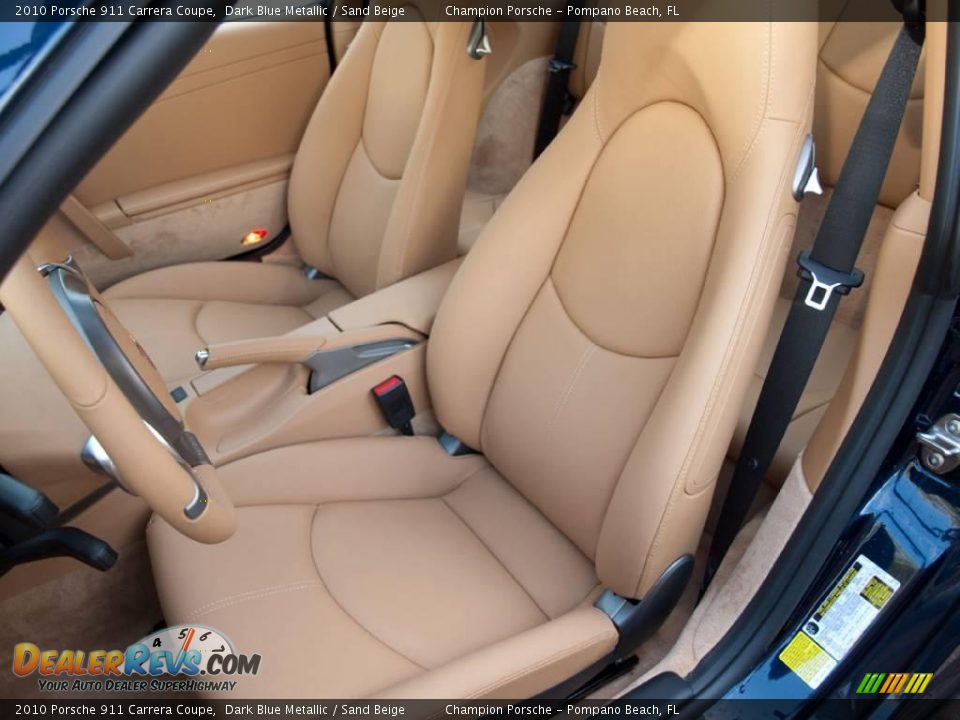 2010 Porsche 911 Carrera Coupe Dark Blue Metallic / Sand Beige Photo #13