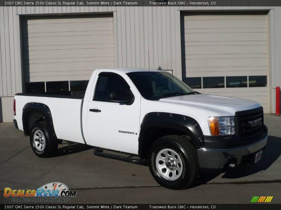 2007 GMC Sierra 1500 Classic SL Regular Cab Summit White / Dark Titanium Photo #1