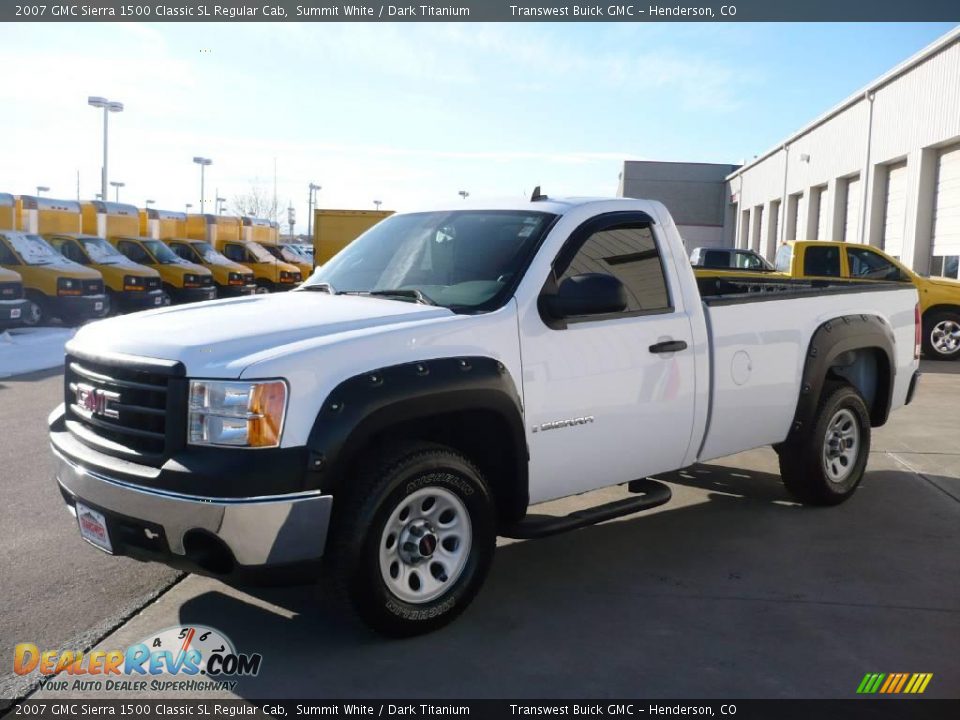 2007 GMC Sierra 1500 Classic SL Regular Cab Summit White / Dark Titanium Photo #3