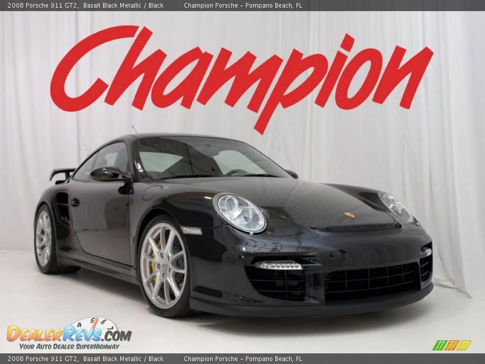 2008 Porsche 911 GT2 Basalt Black Metallic / Black Photo #1