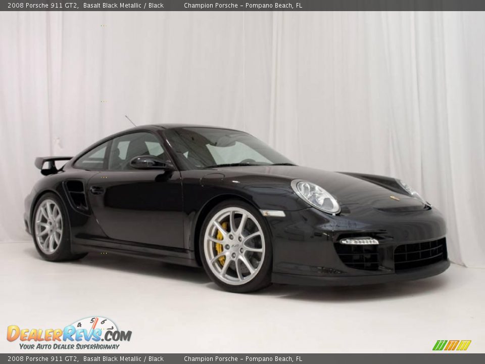 2008 Porsche 911 GT2 Basalt Black Metallic / Black Photo #3