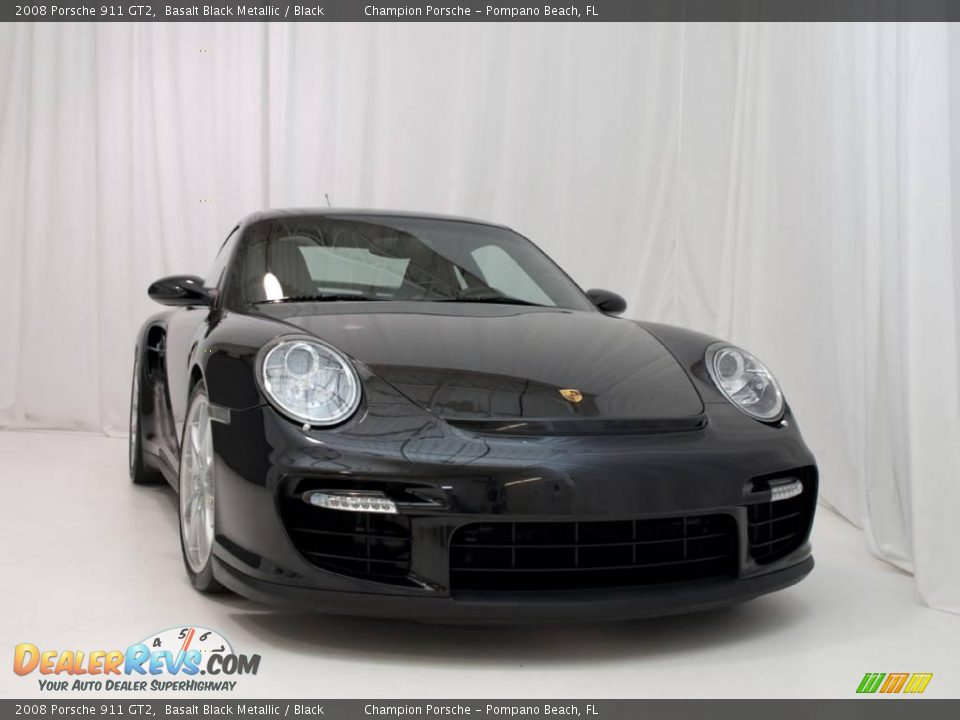 2008 Porsche 911 GT2 Basalt Black Metallic / Black Photo #11