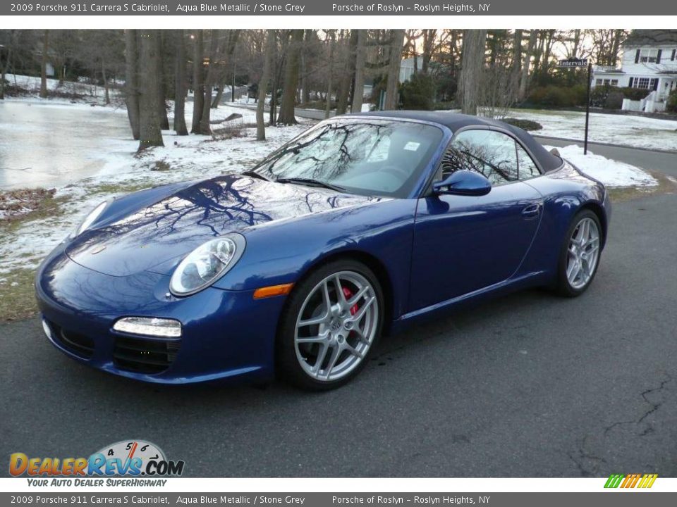 2009 Porsche 911 Carrera S Cabriolet Aqua Blue Metallic / Stone Grey Photo #1