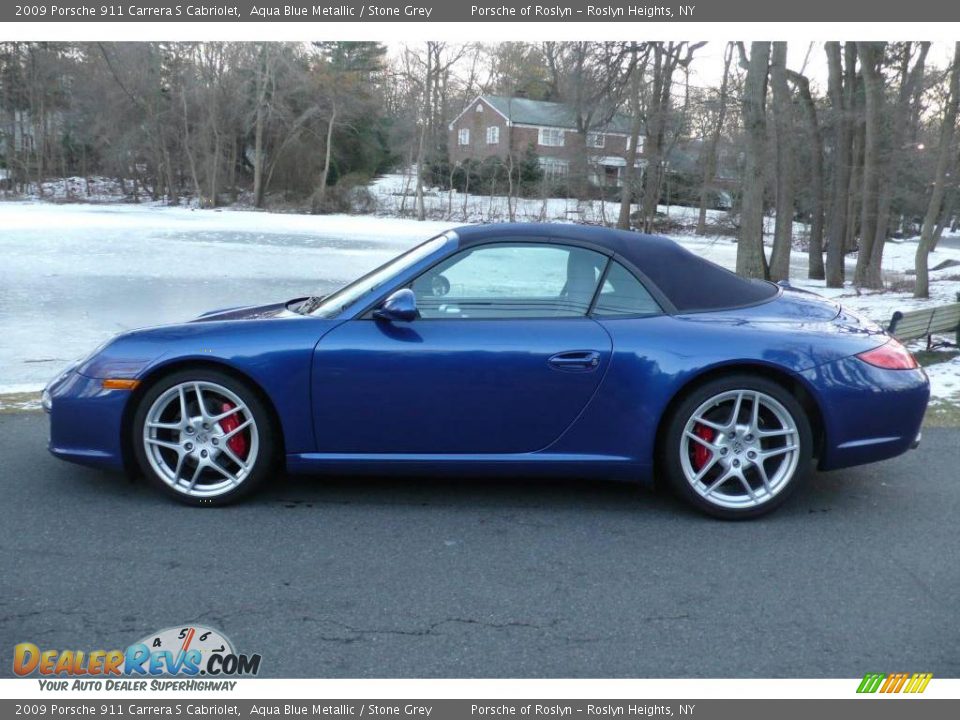 2009 Porsche 911 Carrera S Cabriolet Aqua Blue Metallic / Stone Grey Photo #3