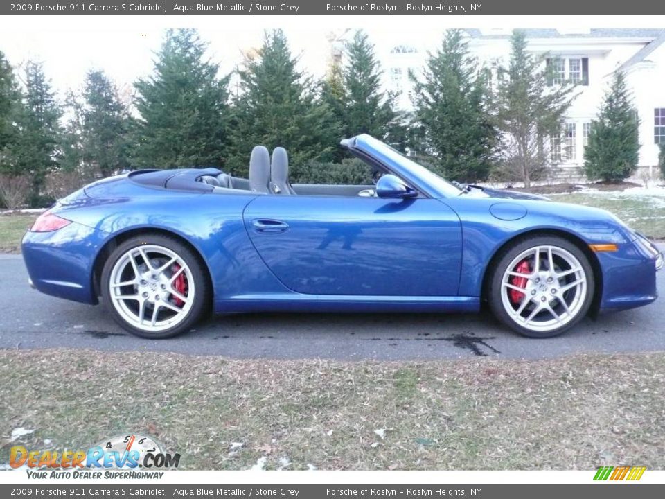 2009 Porsche 911 Carrera S Cabriolet Aqua Blue Metallic / Stone Grey Photo #7