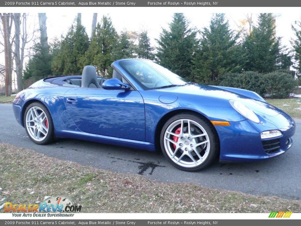 2009 Porsche 911 Carrera S Cabriolet Aqua Blue Metallic / Stone Grey Photo #8