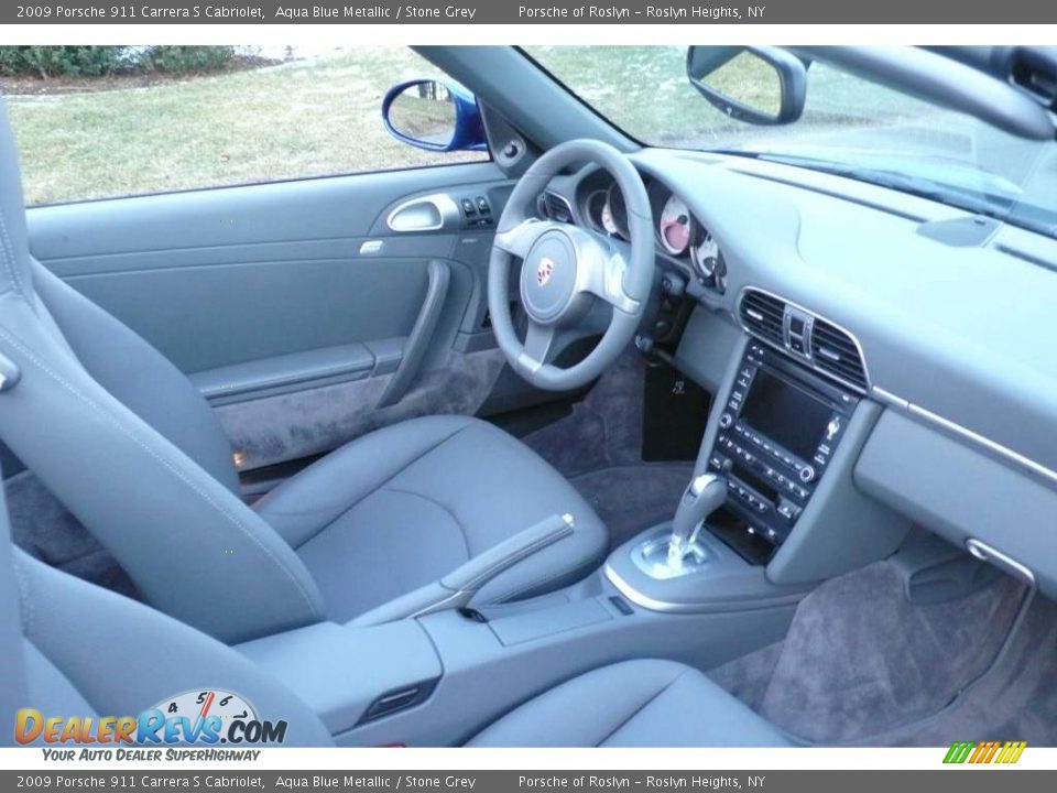 2009 Porsche 911 Carrera S Cabriolet Aqua Blue Metallic / Stone Grey Photo #14