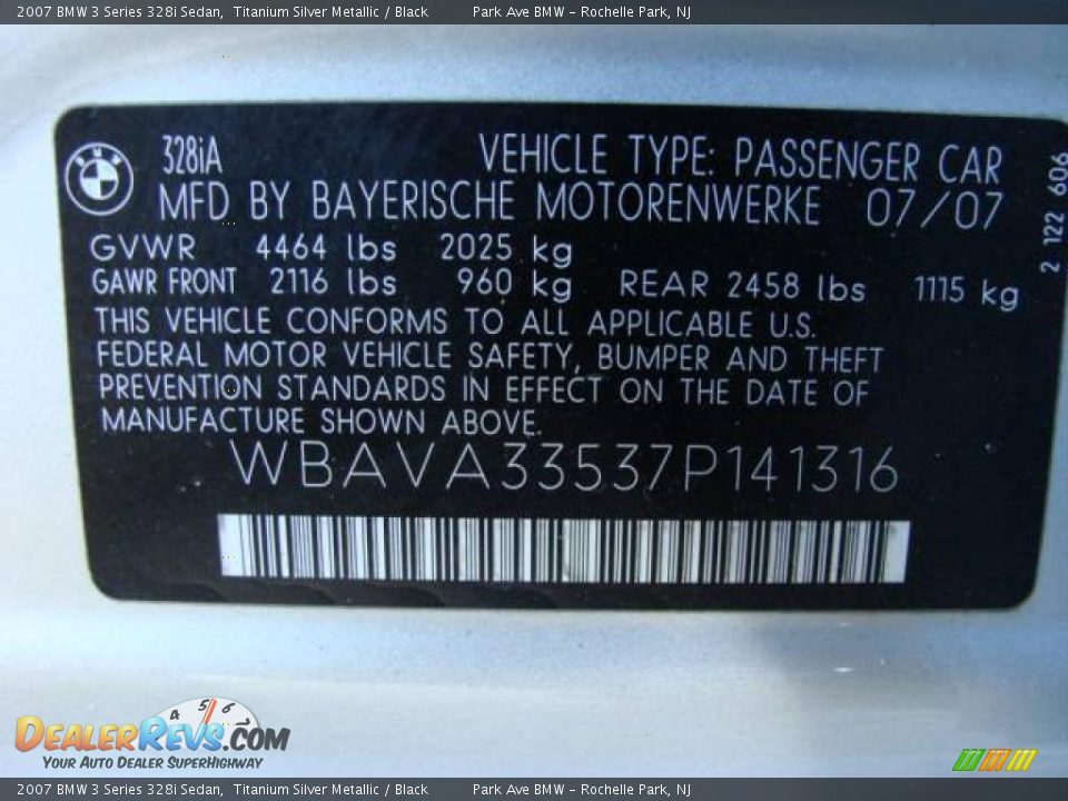 2007 BMW 3 Series 328i Sedan Titanium Silver Metallic / Black Photo #26