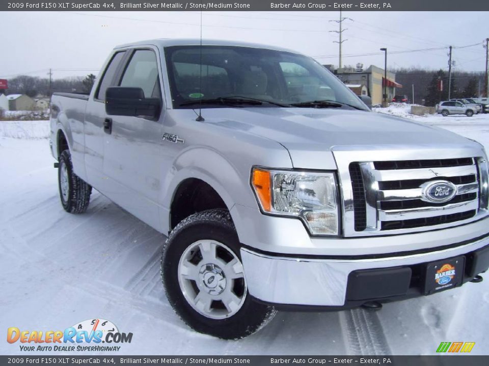 2009 Ford F150 XLT SuperCab 4x4 Brilliant Silver Metallic / Stone/Medium Stone Photo #3