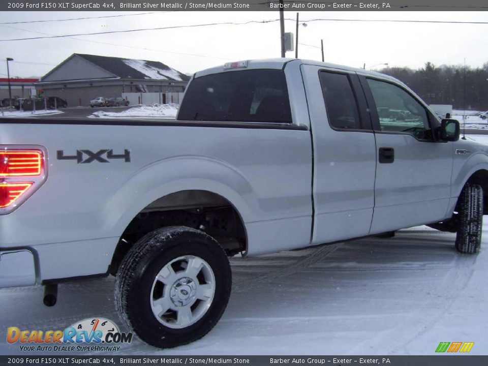 2009 Ford F150 XLT SuperCab 4x4 Brilliant Silver Metallic / Stone/Medium Stone Photo #4
