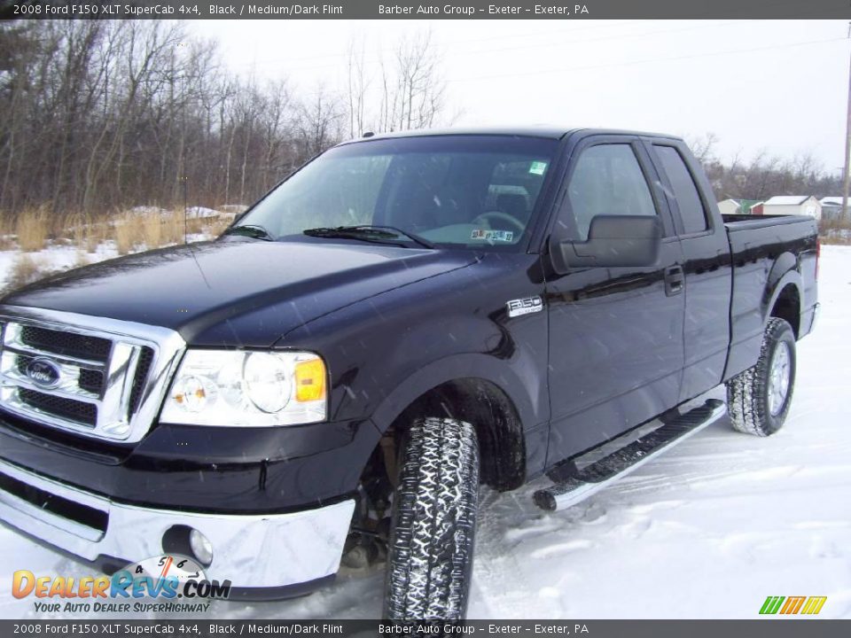2008 Ford F150 XLT SuperCab 4x4 Black / Medium/Dark Flint Photo #1