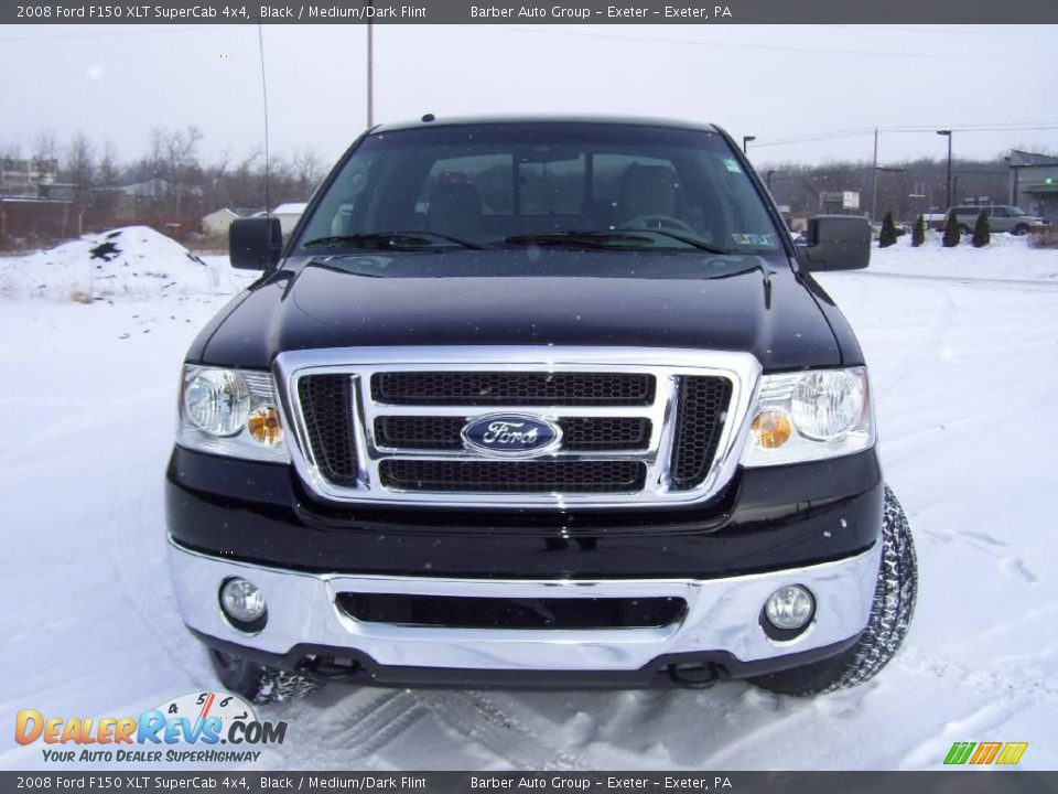 2008 Ford F150 XLT SuperCab 4x4 Black / Medium/Dark Flint Photo #2