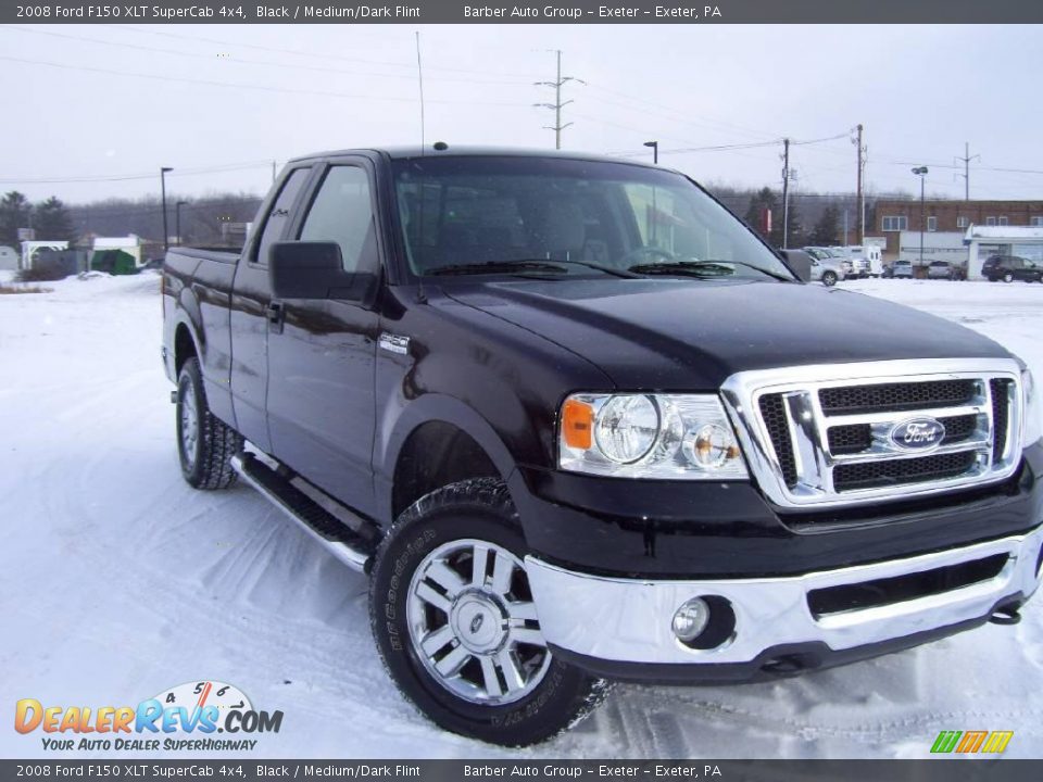 2008 Ford F150 XLT SuperCab 4x4 Black / Medium/Dark Flint Photo #3