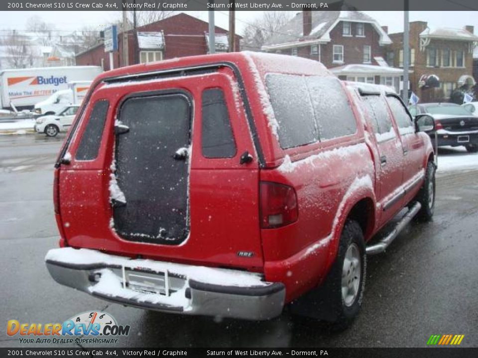 2001 Chevrolet S10 LS Crew Cab 4x4 Victory Red / Graphite Photo #4
