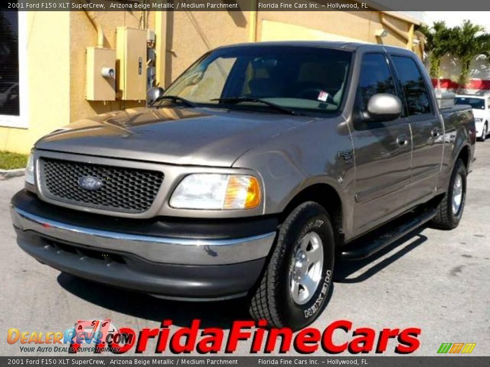 2001 Ford F150 XLT SuperCrew Arizona Beige Metallic / Medium Parchment Photo #1