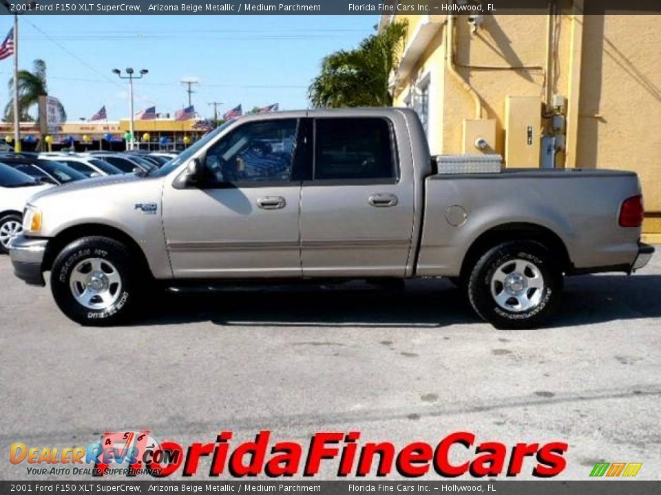 2001 Ford F150 XLT SuperCrew Arizona Beige Metallic / Medium Parchment Photo #3