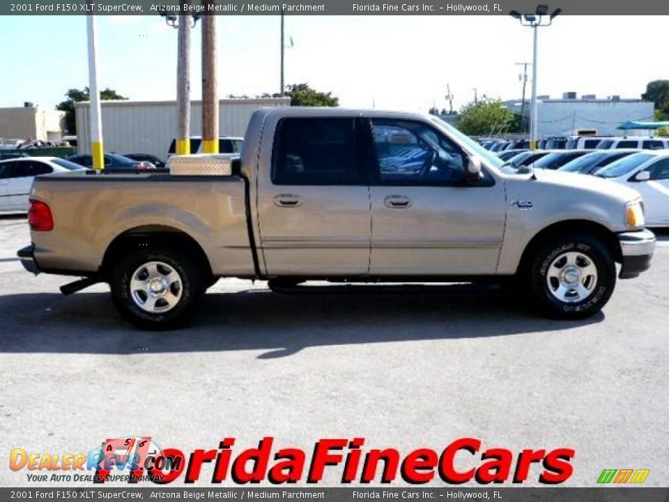 2001 Ford F150 XLT SuperCrew Arizona Beige Metallic / Medium Parchment Photo #4