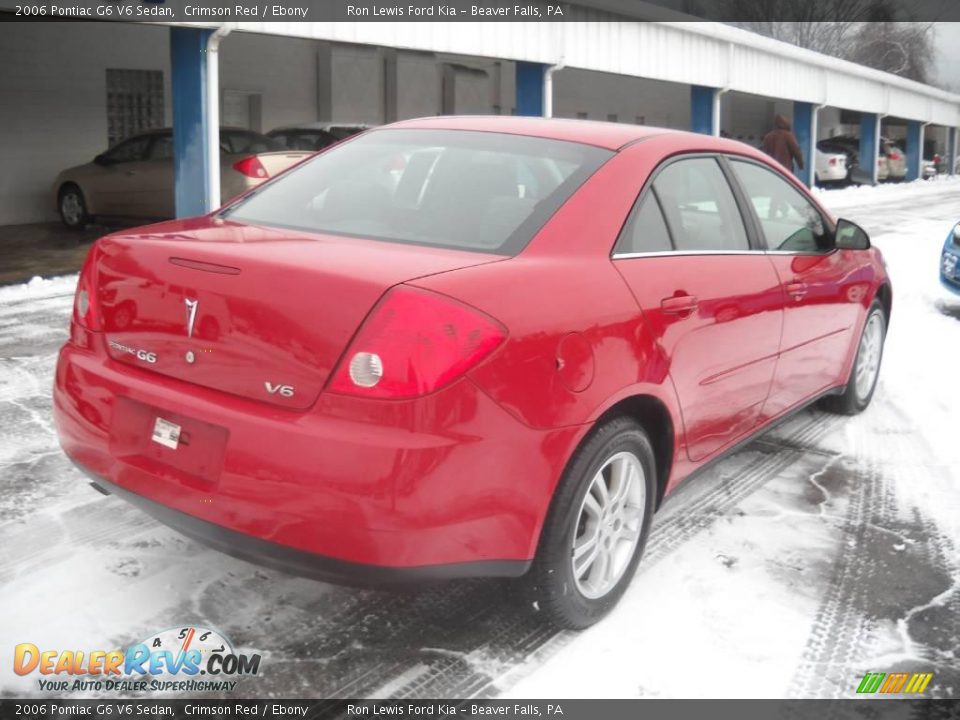 2006 Pontiac G6 V6 Sedan Crimson Red / Ebony Photo #2