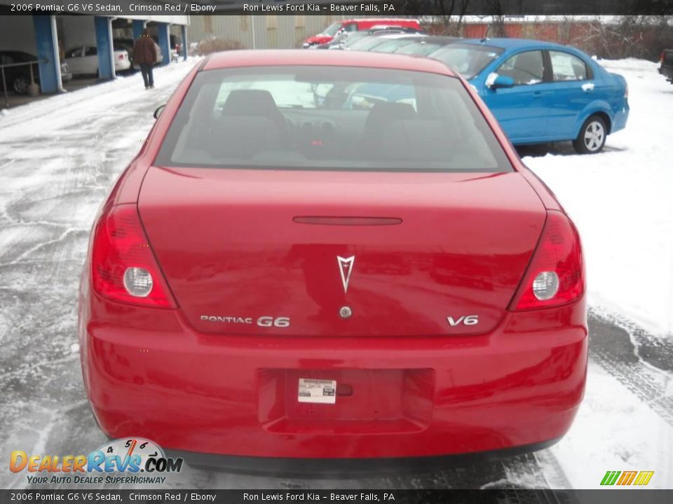 2006 Pontiac G6 V6 Sedan Crimson Red / Ebony Photo #3