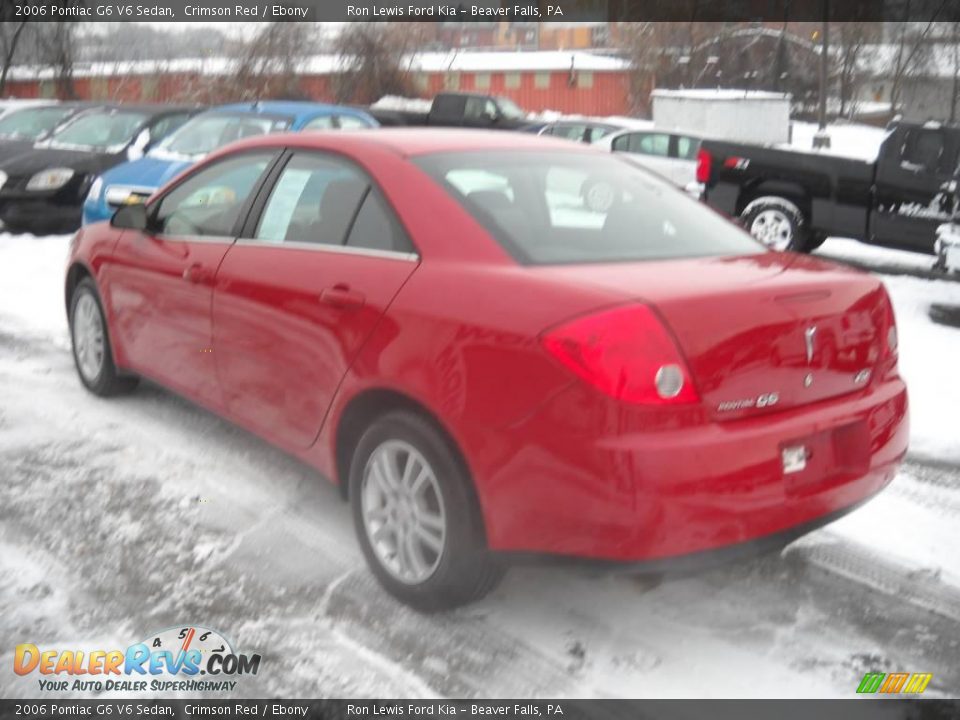 2006 Pontiac G6 V6 Sedan Crimson Red / Ebony Photo #4