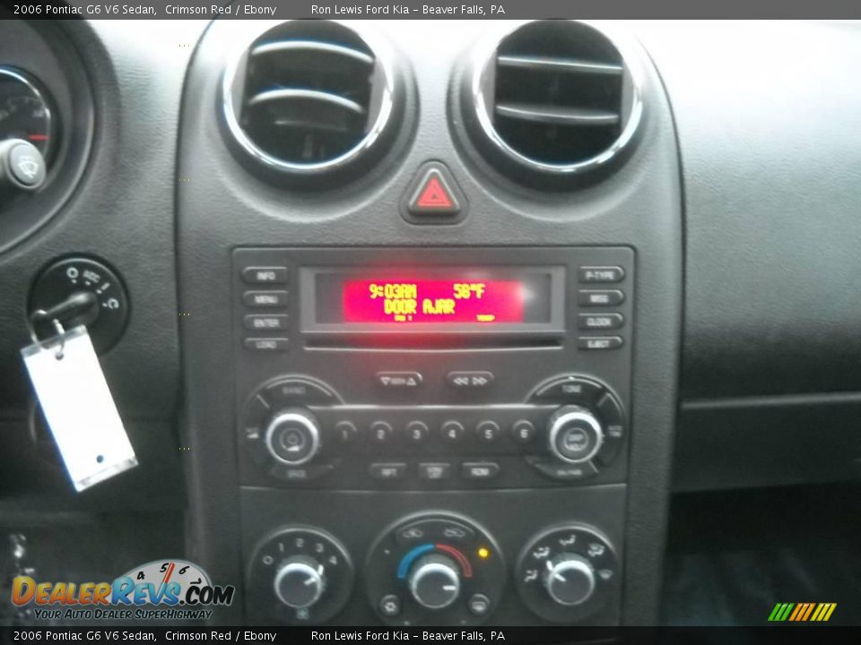 2006 Pontiac G6 V6 Sedan Crimson Red / Ebony Photo #22