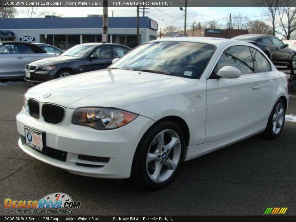 2008 BMW 1 Series 128i Coupe Alpine White / Black Photo #4
