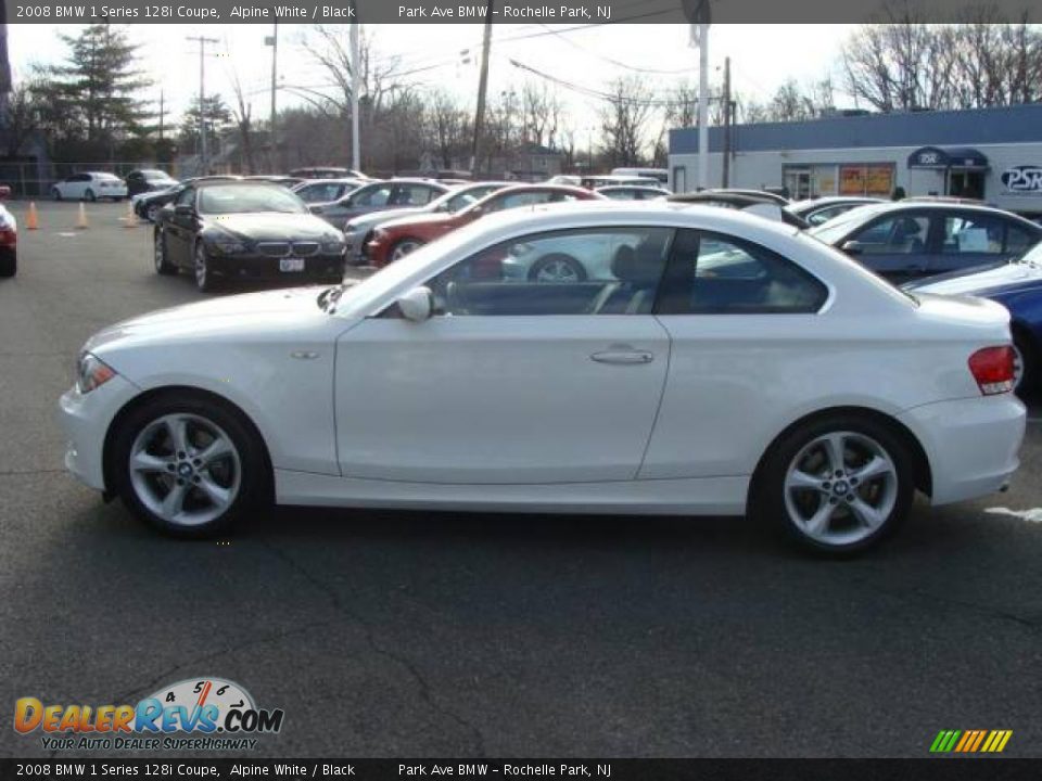 2008 BMW 1 Series 128i Coupe Alpine White / Black Photo #5