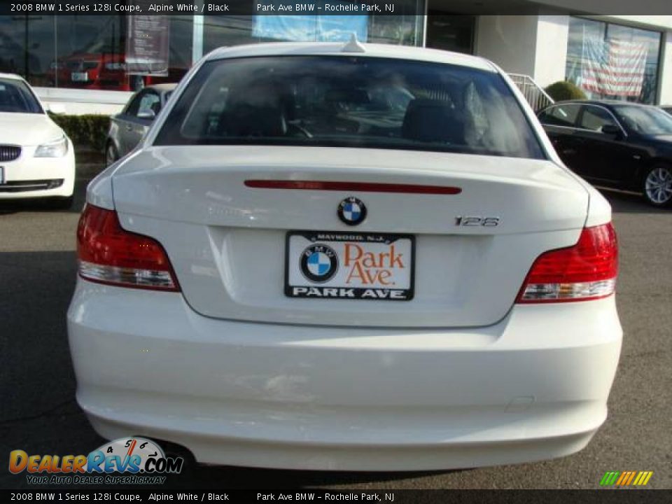 2008 BMW 1 Series 128i Coupe Alpine White / Black Photo #7