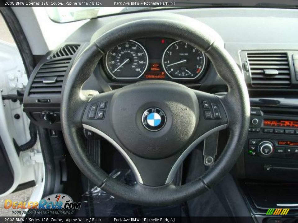 2008 BMW 1 Series 128i Coupe Alpine White / Black Photo #13