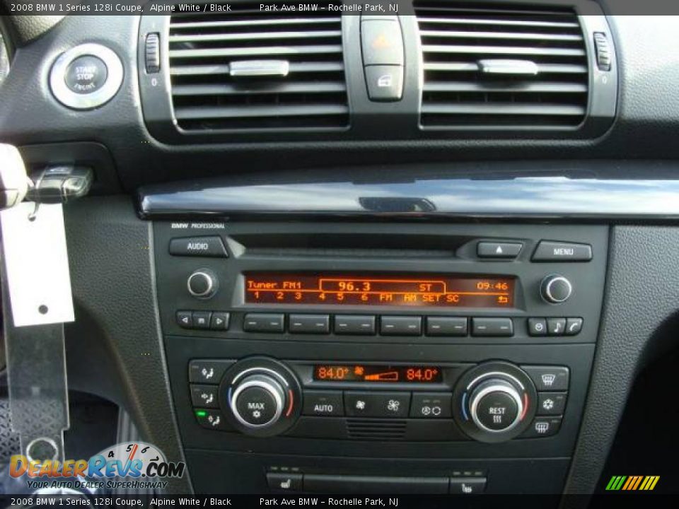 2008 BMW 1 Series 128i Coupe Alpine White / Black Photo #15