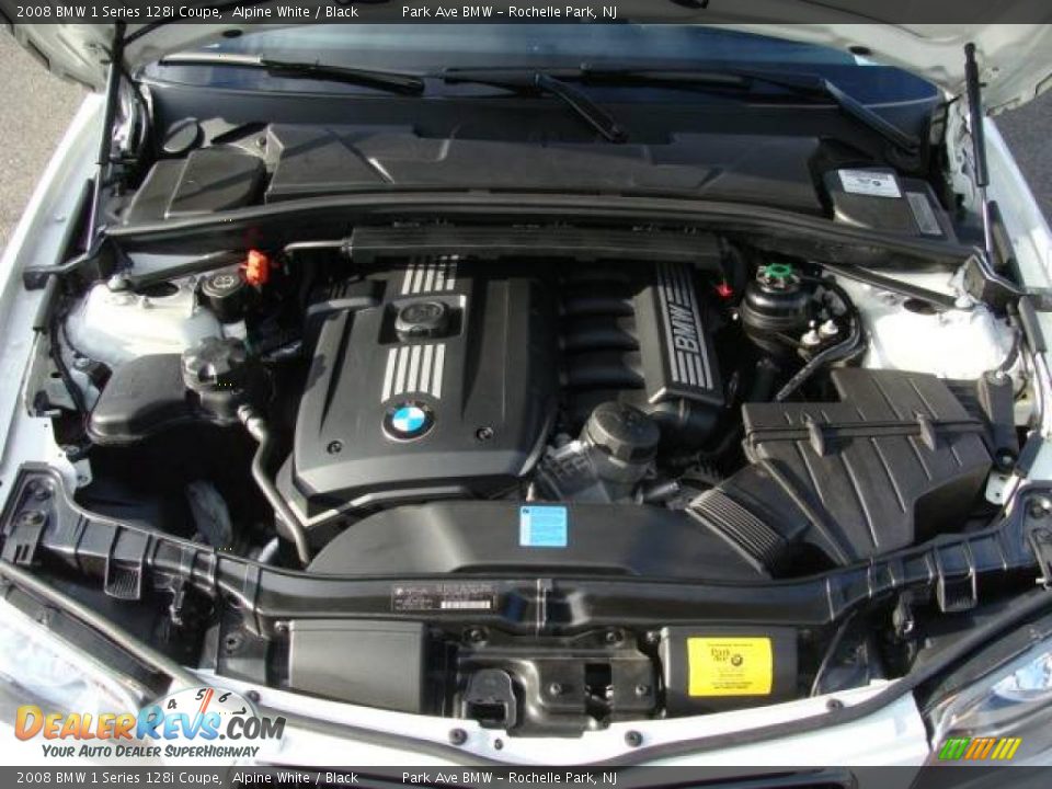 2008 BMW 1 Series 128i Coupe Alpine White / Black Photo #24