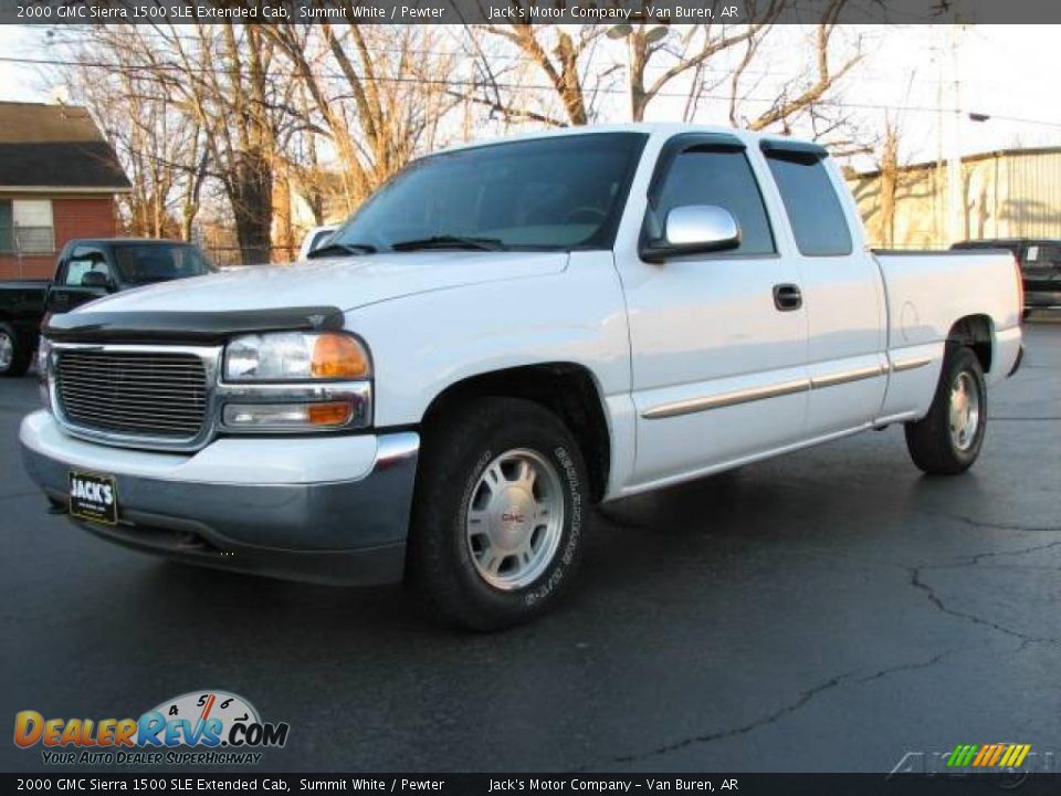 2000 GMC Sierra 1500 SLE Extended Cab Summit White / Pewter Photo #2