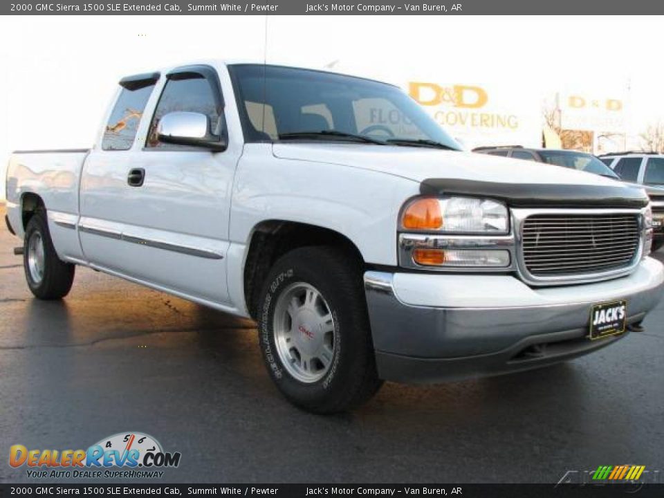 2000 GMC Sierra 1500 SLE Extended Cab Summit White / Pewter Photo #4