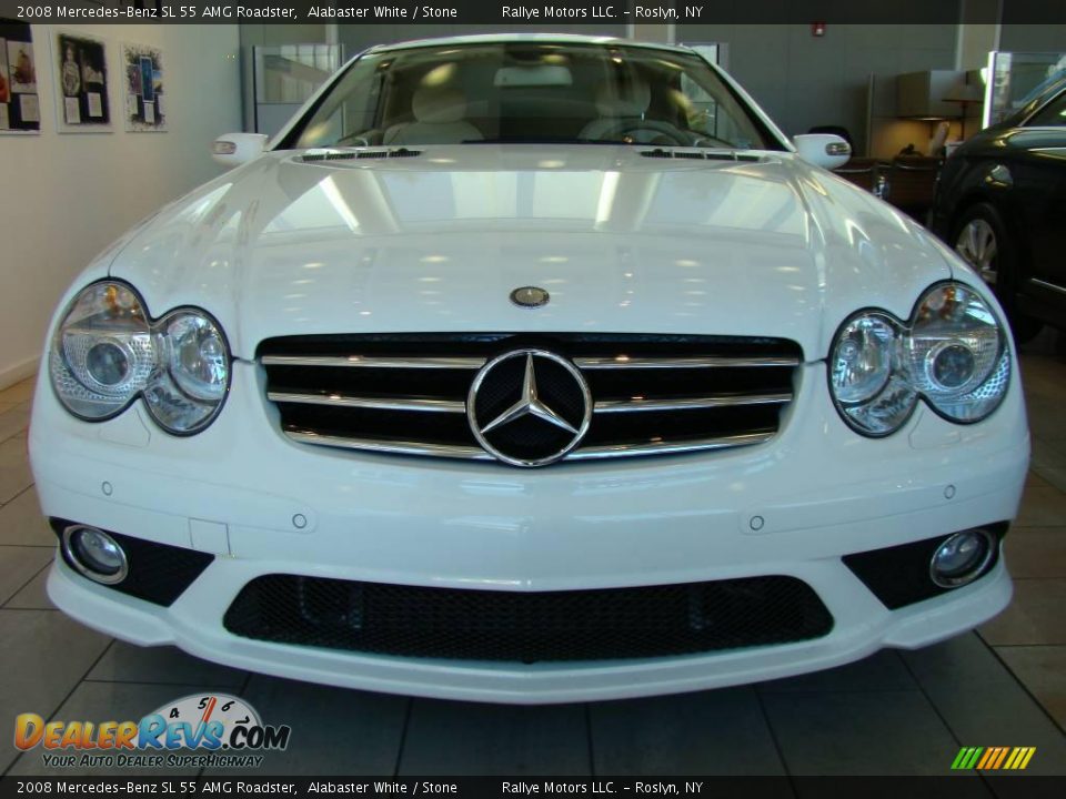 2008 Mercedes-Benz SL 55 AMG Roadster Alabaster White / Stone Photo #2