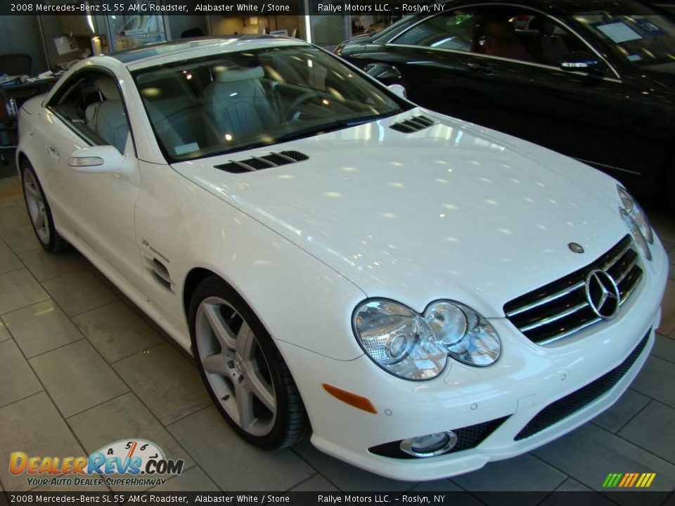 2008 Mercedes-Benz SL 55 AMG Roadster Alabaster White / Stone Photo #3