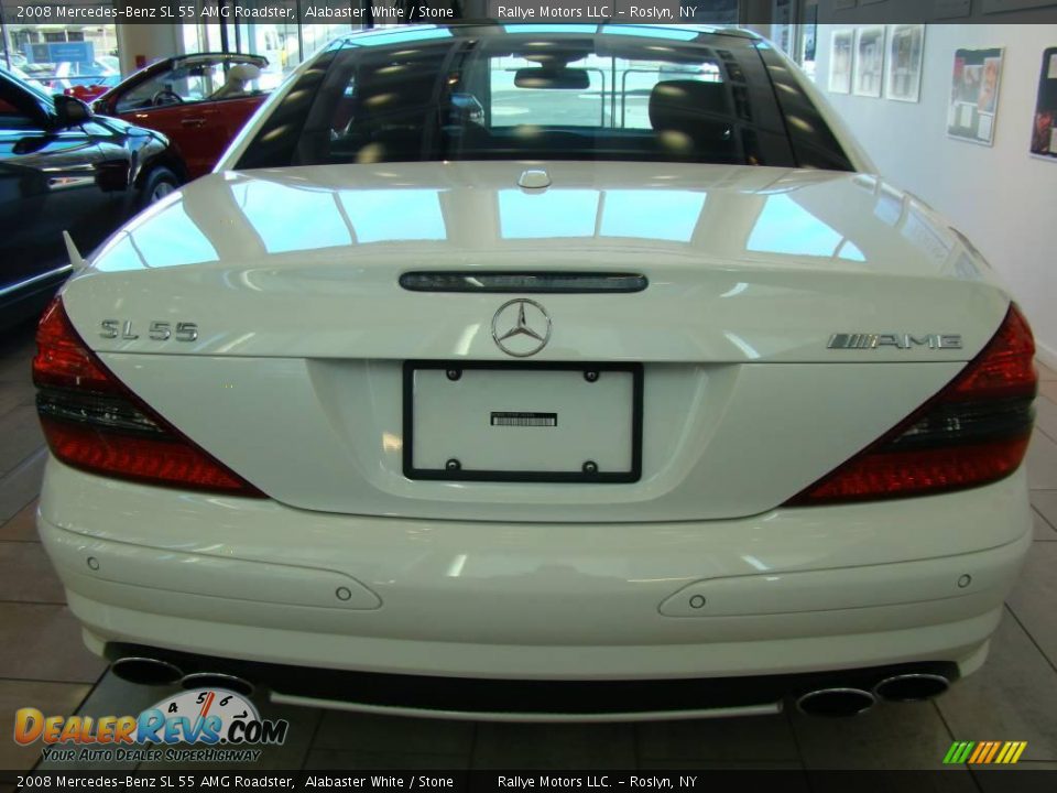 2008 Mercedes-Benz SL 55 AMG Roadster Alabaster White / Stone Photo #4