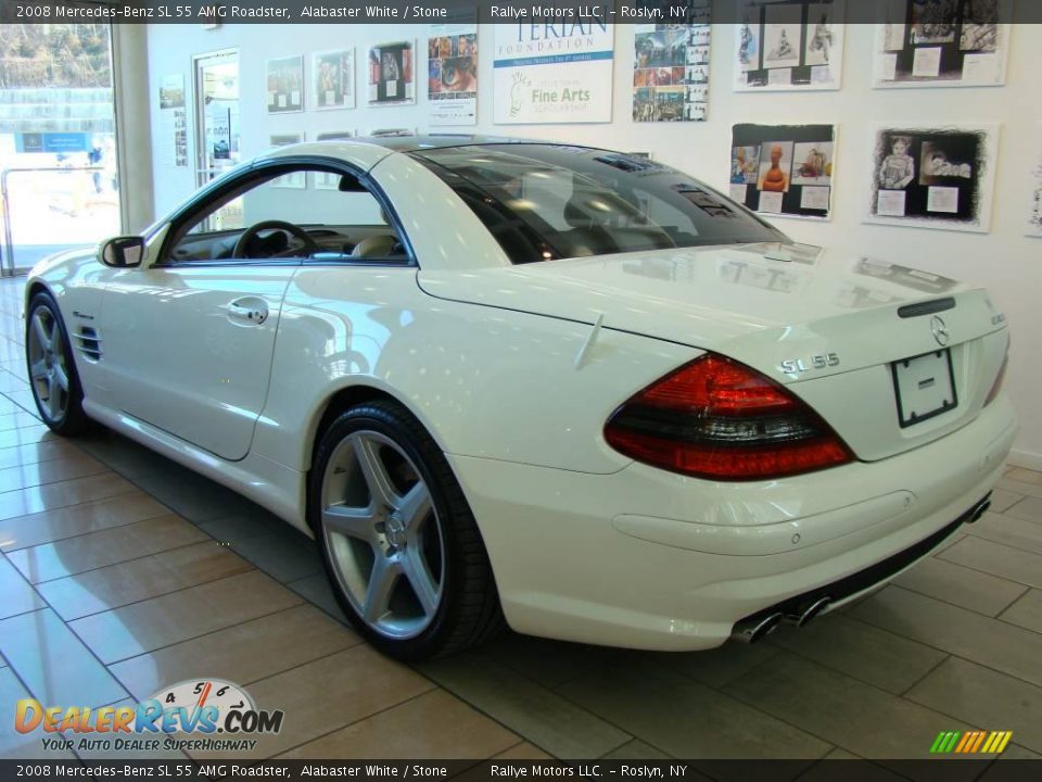 2008 Mercedes-Benz SL 55 AMG Roadster Alabaster White / Stone Photo #5