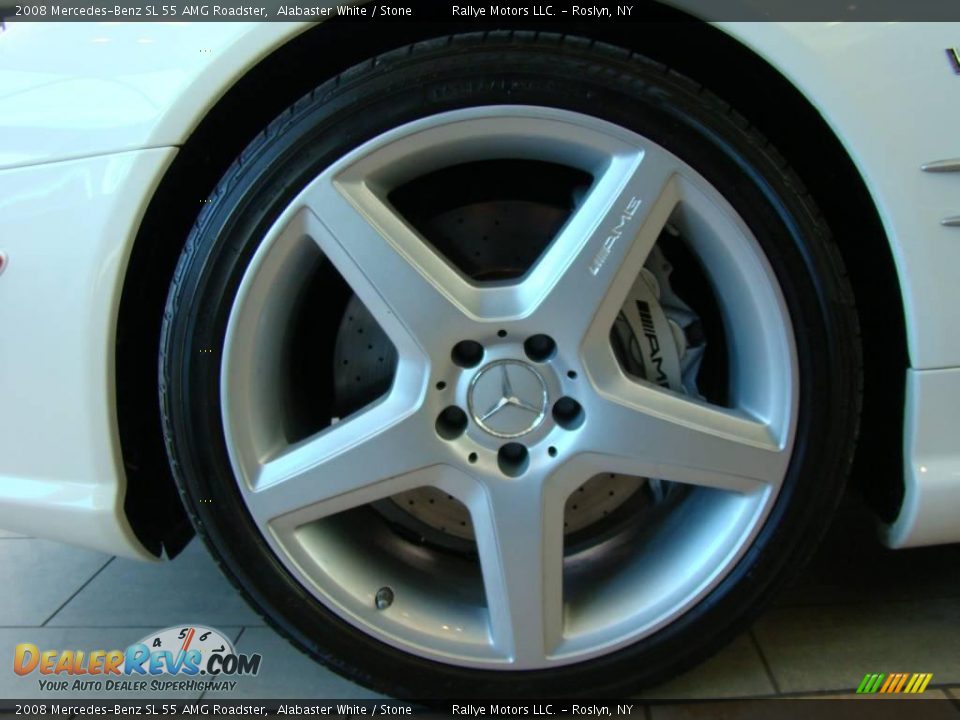 2008 Mercedes-Benz SL 55 AMG Roadster Alabaster White / Stone Photo #6