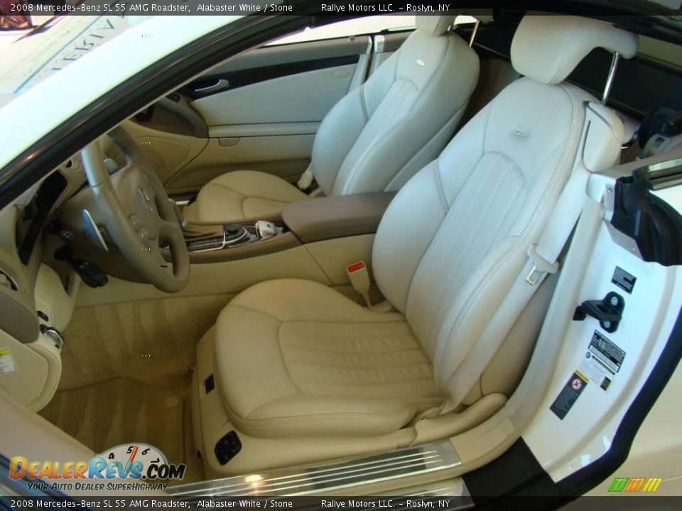 2008 Mercedes-Benz SL 55 AMG Roadster Alabaster White / Stone Photo #8