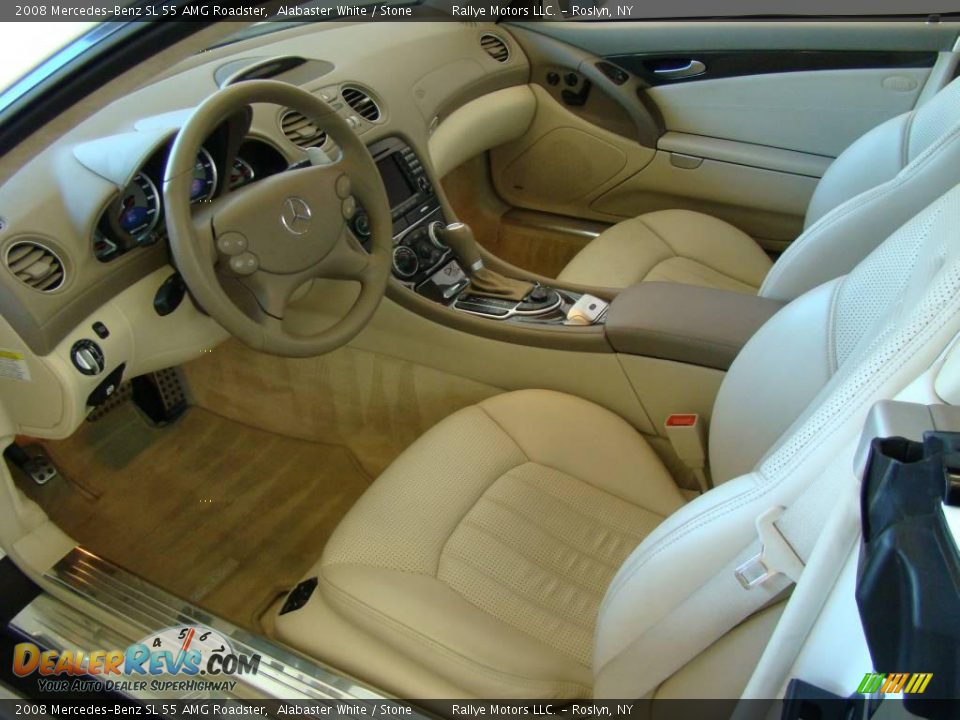 2008 Mercedes-Benz SL 55 AMG Roadster Alabaster White / Stone Photo #9
