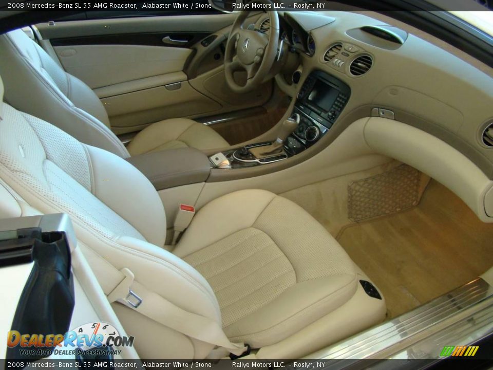 2008 Mercedes-Benz SL 55 AMG Roadster Alabaster White / Stone Photo #10