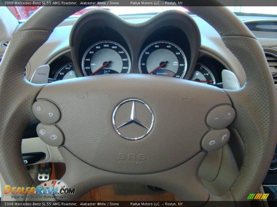 2008 Mercedes-Benz SL 55 AMG Roadster Alabaster White / Stone Photo #12