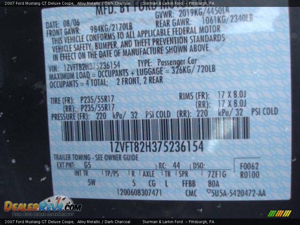 2007 Ford Mustang GT Deluxe Coupe Alloy Metallic / Dark Charcoal Photo #19