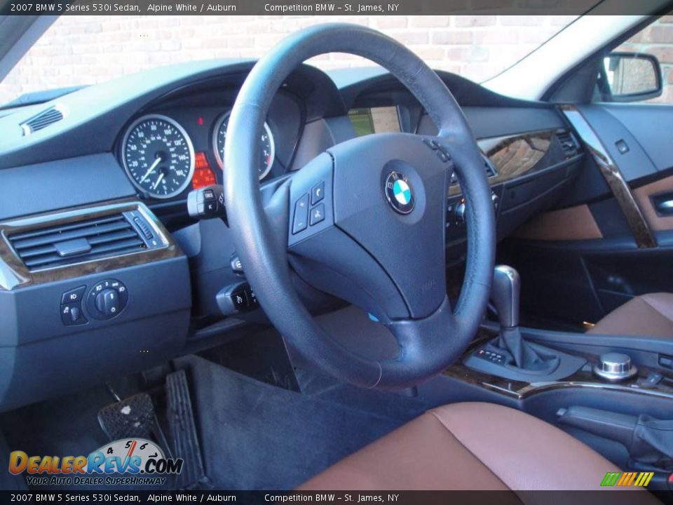 2007 BMW 5 Series 530i Sedan Alpine White / Auburn Photo #10