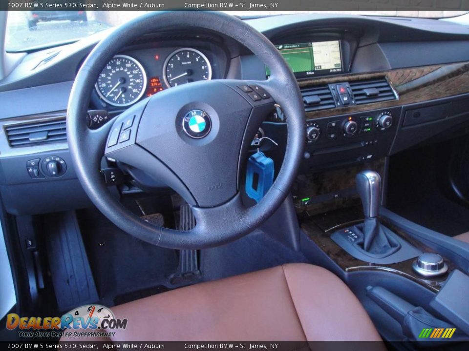 2007 BMW 5 Series 530i Sedan Alpine White / Auburn Photo #11